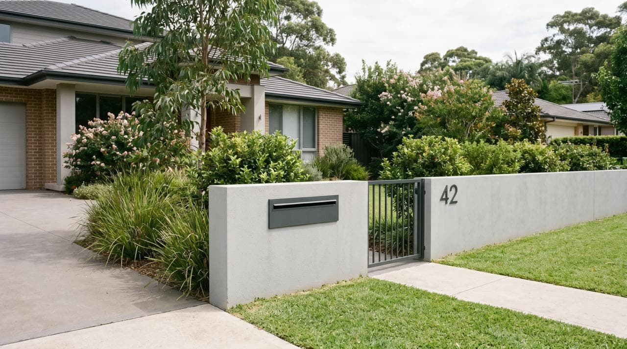 Brick house frontages on a quiet suburban street